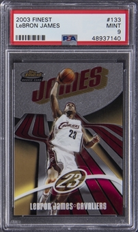 2003/04 Topps Finest #133 LeBron James Rookie Card (#132/999) - PSA MINT 9